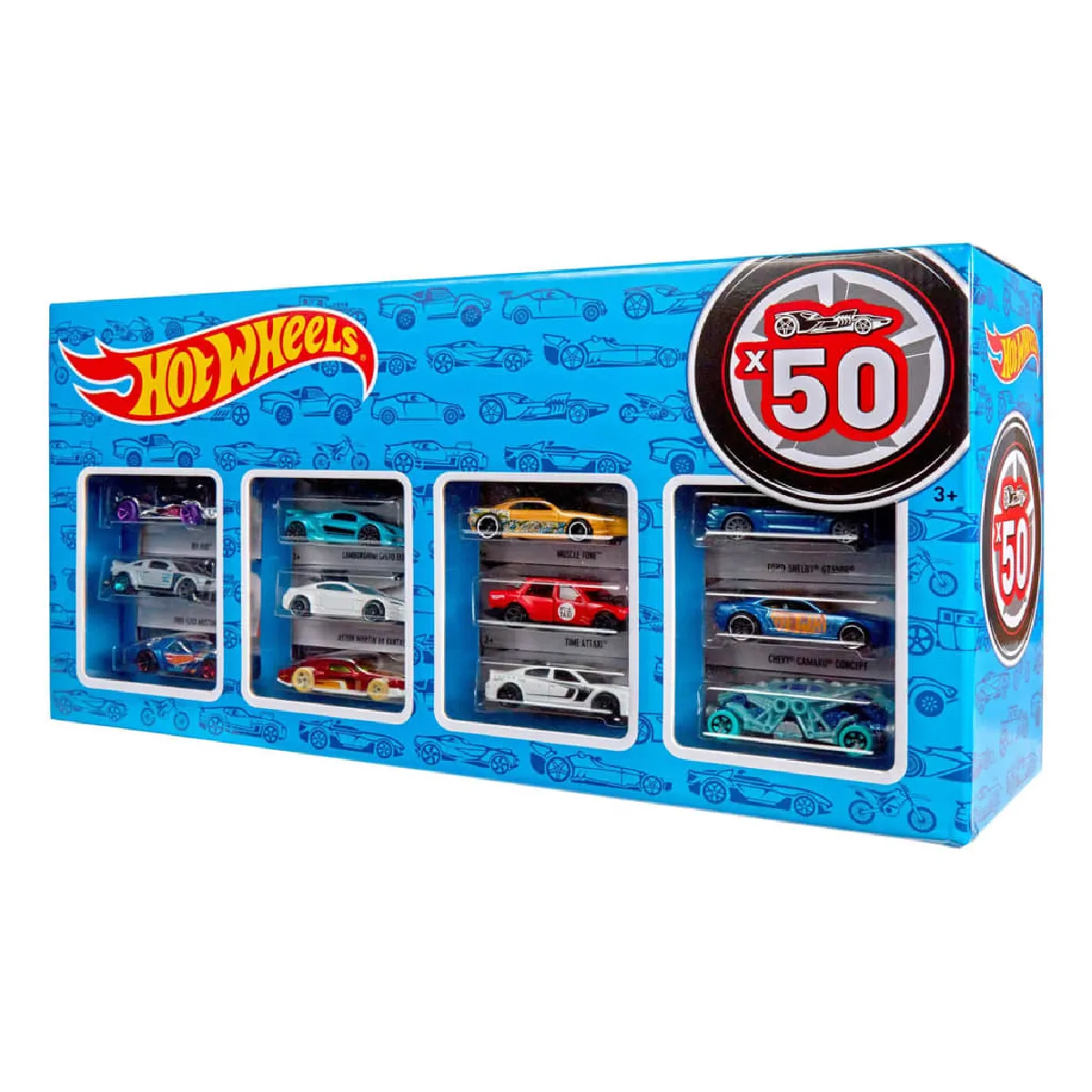Hot Wheels Coffret 50 véhicules Jouet pour Enfant de Petites Voitures Miniatures modèle aléatoire CGN22