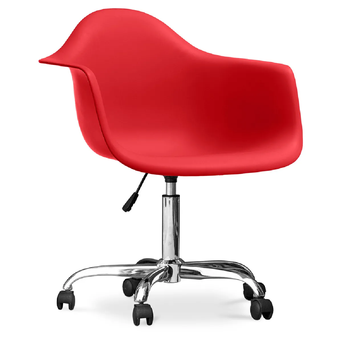 Chaise de bureau avec accoudoirs - Chaise de bureau à roulettes - Weston Rouge Chaise de bureau avec accoudoirs - Chaise de bureau à roulettes - Weston Rouge