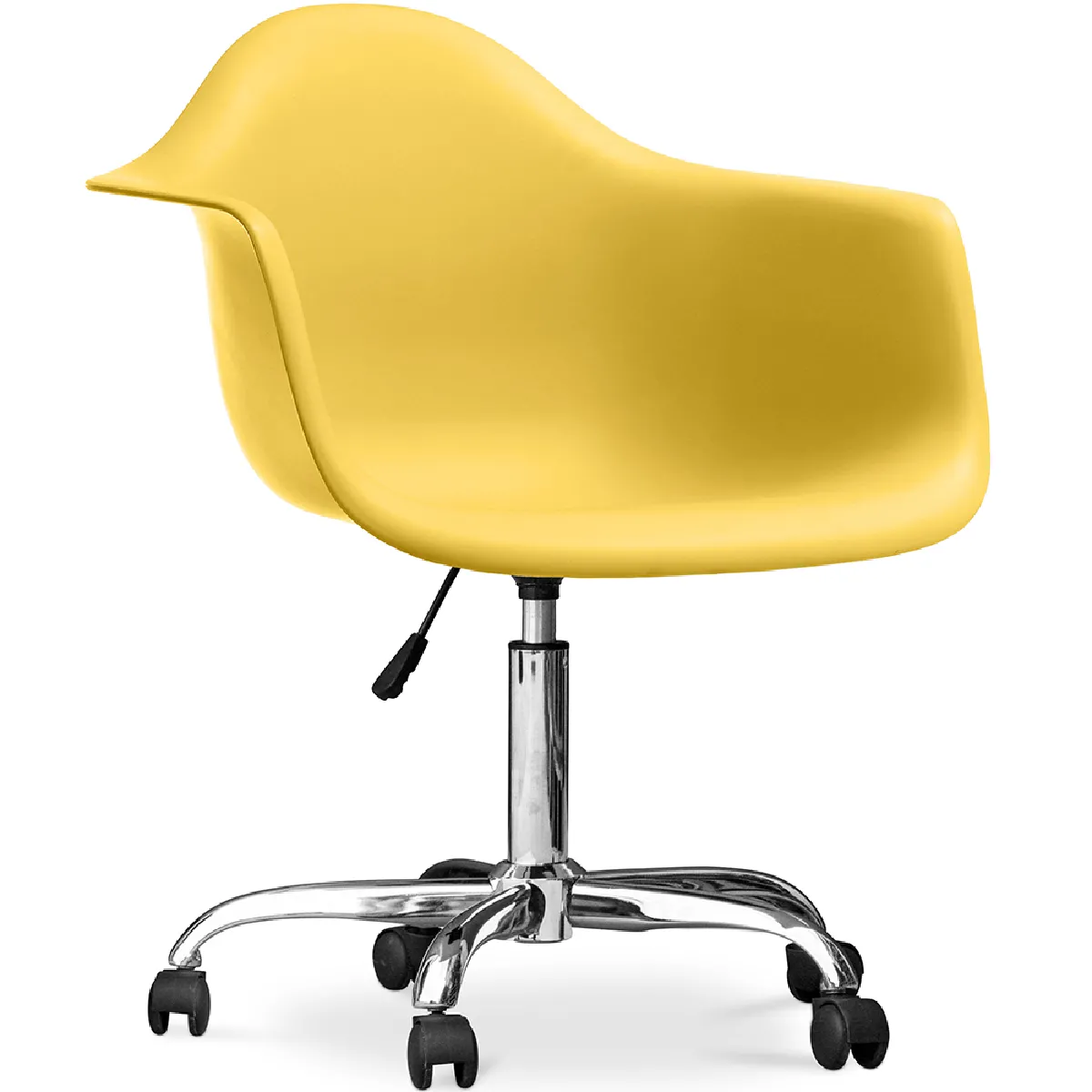 Chaise de bureau avec accoudoirs - Chaise de bureau à roulettes - Weston Jaune pâle Chaise de bureau avec accoudoirs - Chaise de bureau à roulettes - Weston Jaune pâle