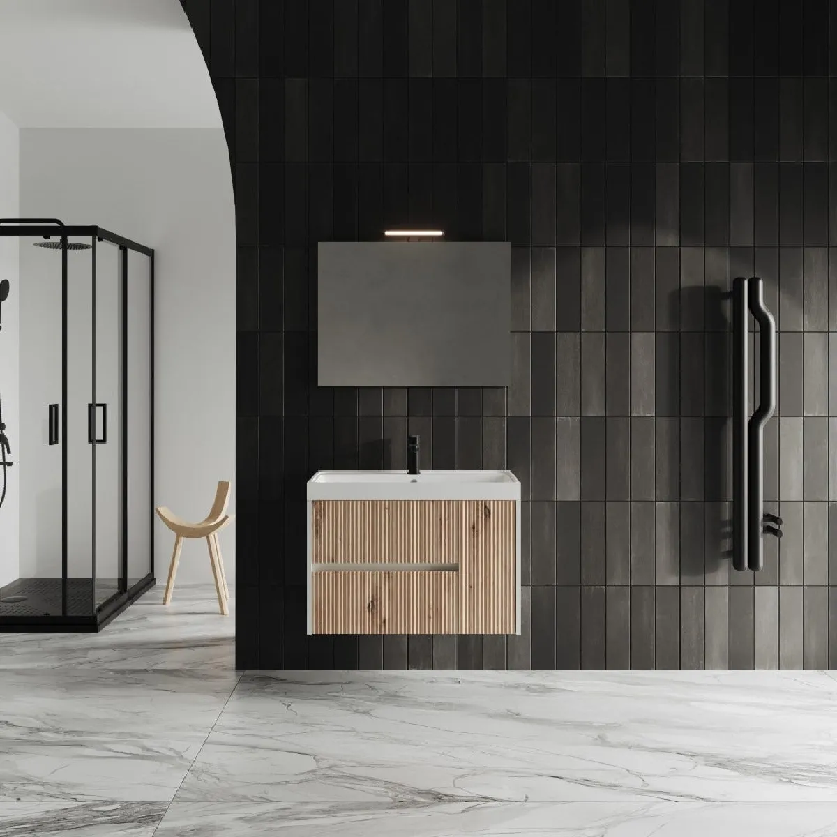Kiamami valentina Meuble salle de bain - Chêne doré