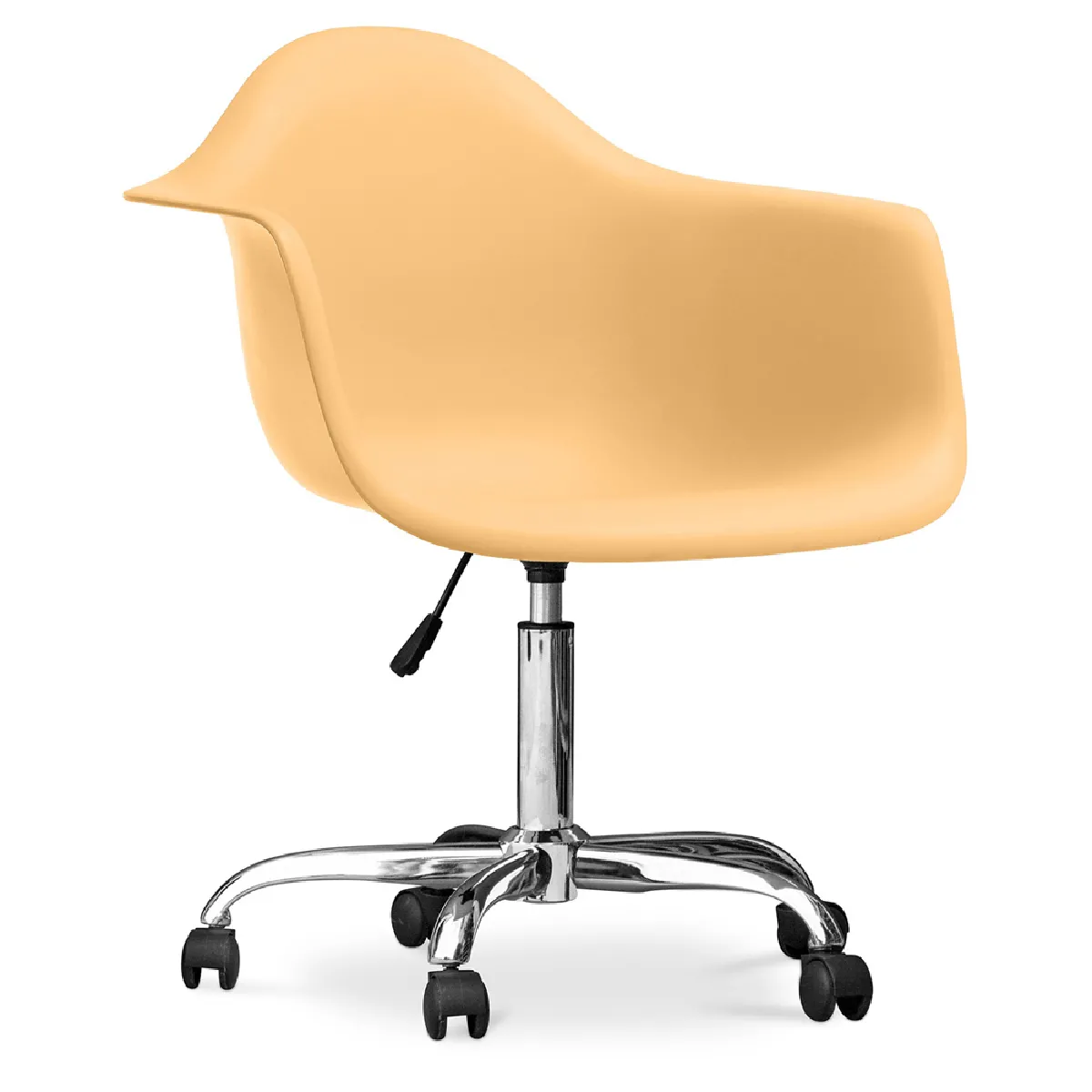 Chaise de bureau avec accoudoirs - Chaise de bureau à roulettes - Weston Orange pâle