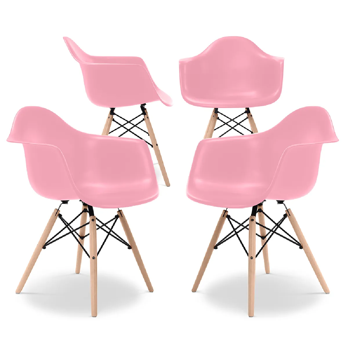 Chaise de Salle à Manger Design Scandinave Pieds en Bois Lot de 4 Nordika - vue 4
