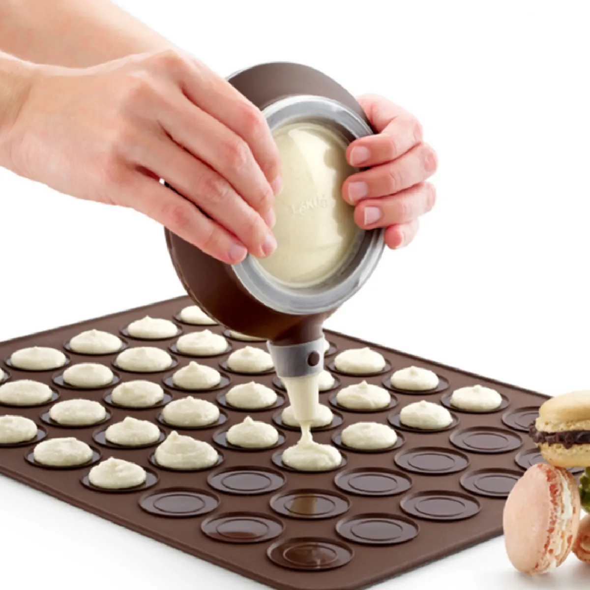 Yonis Marron Plaque À Macarons Silicone