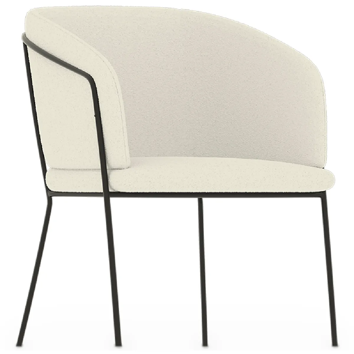 Fauteuil avec accoudoirs En Bouclette Fausse Fourrure Tapissée - Boucles Blanches - Miusen Blanc