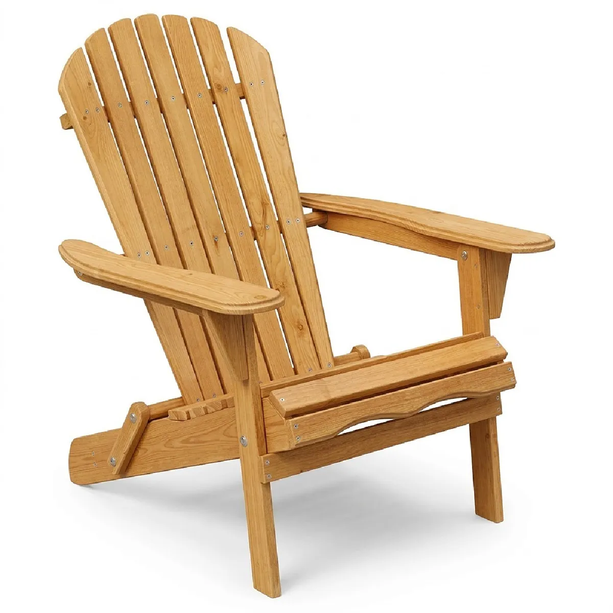 Chaise d'extérieur en bois avec accoudoirs - Chaise de jardin Adirondack - Adirondack Bois naturel Chaise d'extérieur en bois avec accoudoirs - Chaise de jardin Adirondack - Adirondack Bois naturel