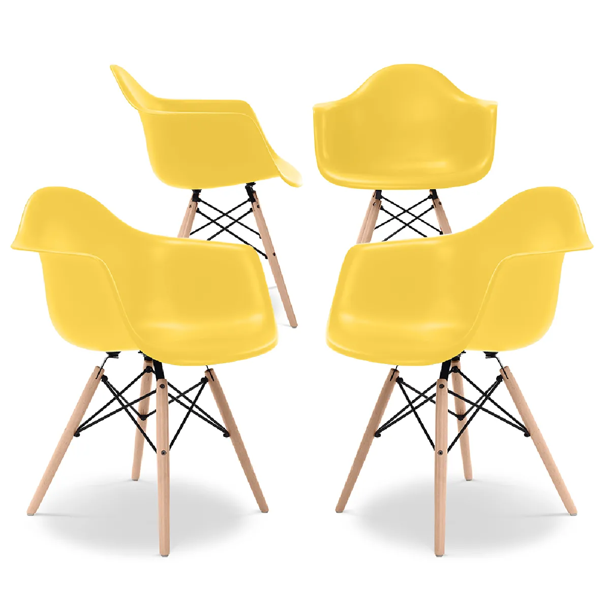 Chaise de Salle à Manger Design Scandinave Pieds en Bois Lot de 4 Nordika - vue 1