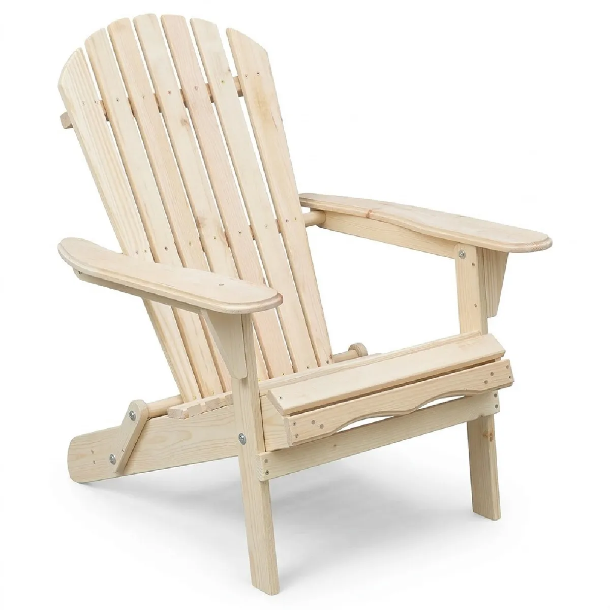 Chaise d'extérieur en bois avec accoudoirs - Chaise de jardin Adirondack - Adirondack Bois naturel clair Chaise d'extérieur en bois avec accoudoirs - Chaise de jardin Adirondack - Adirondack Bois naturel clair