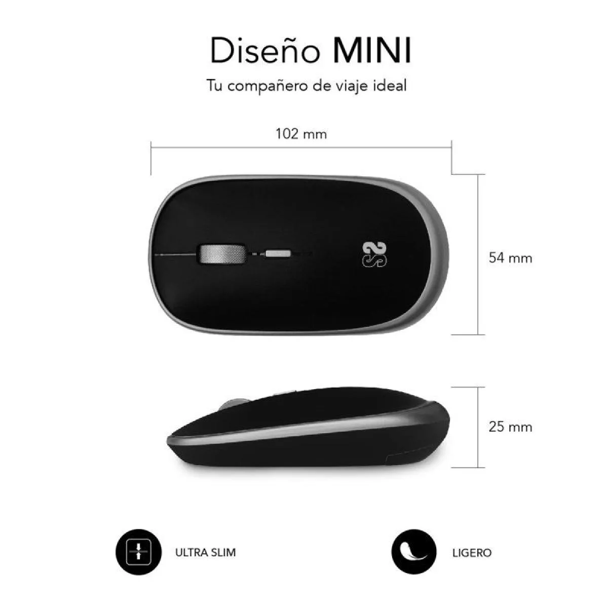 Subblim Wireless Mini Mouse Souris optique sans fil Noir - Image 3