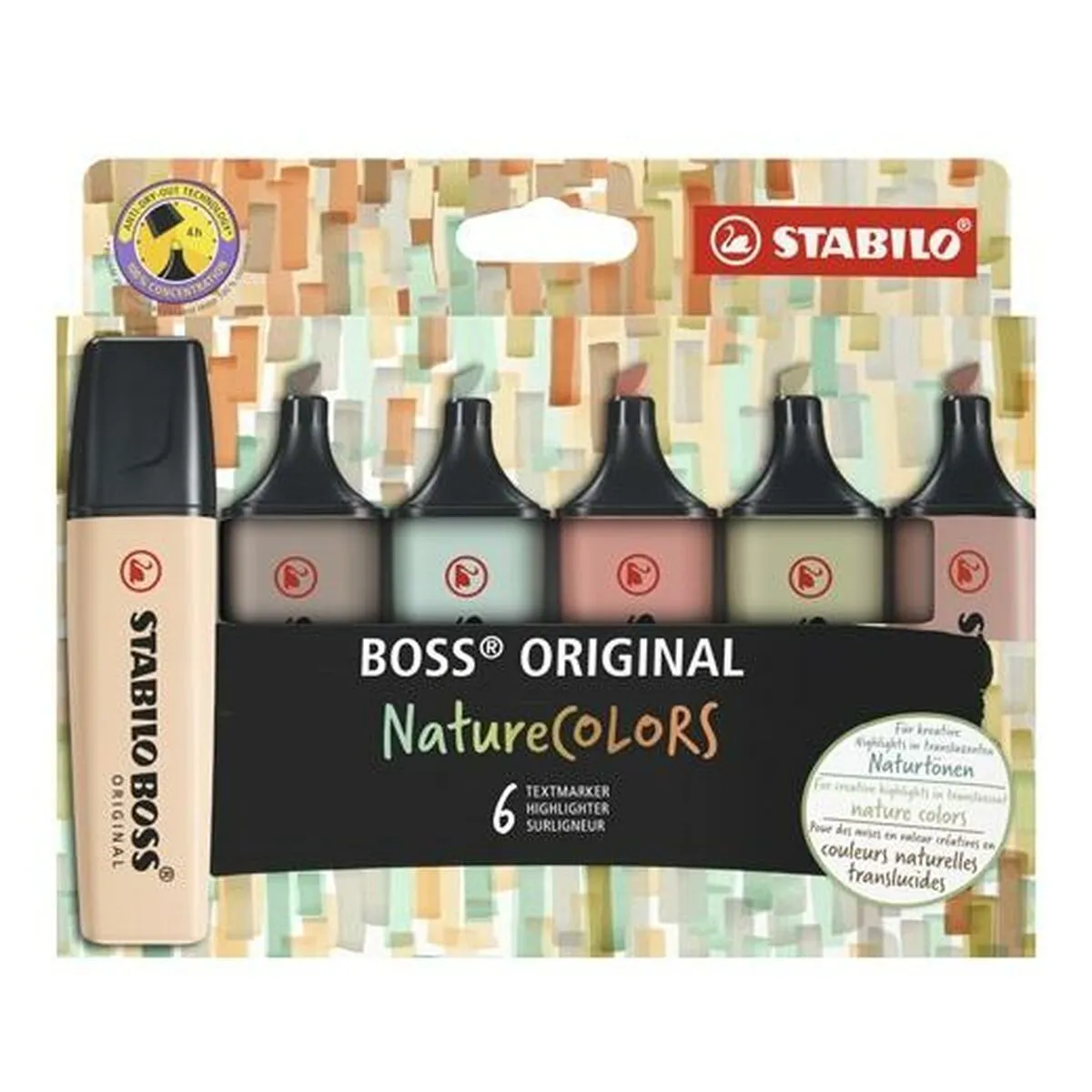 STABILO BOSS ORIGINAL NatureCOLORS Surligneur Etui carton x 6 surligneurs couleurs nature - vue 2