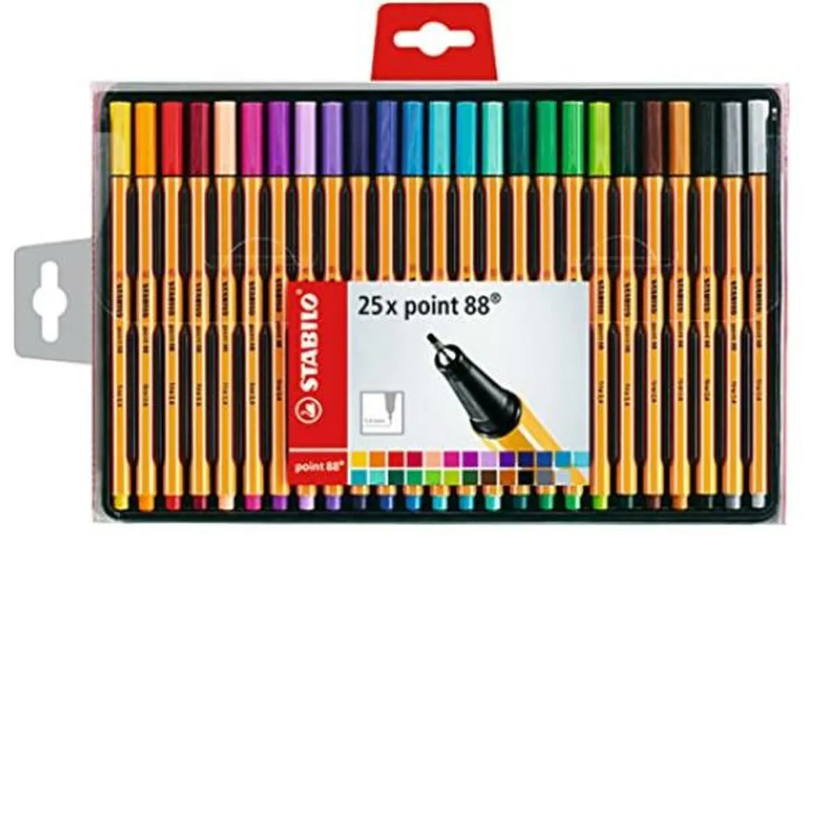 STABILO Stylo feutre pointe fine Point 88 Coffret de 25 stylos feutres Coloris assortis