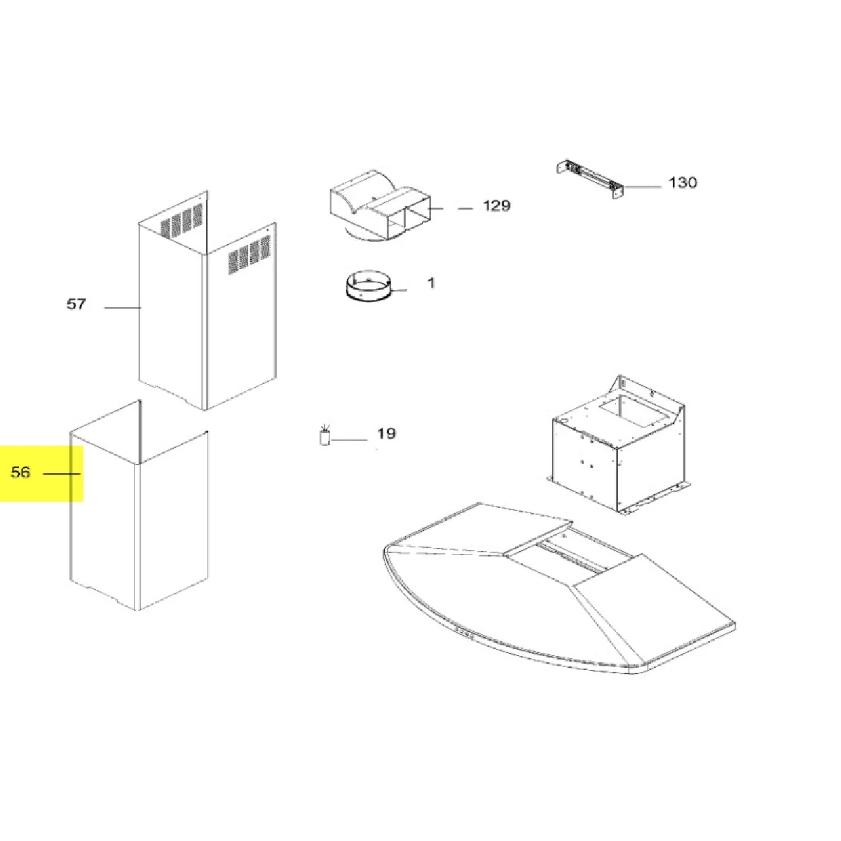 Electrolux Cheminée inférieure inox