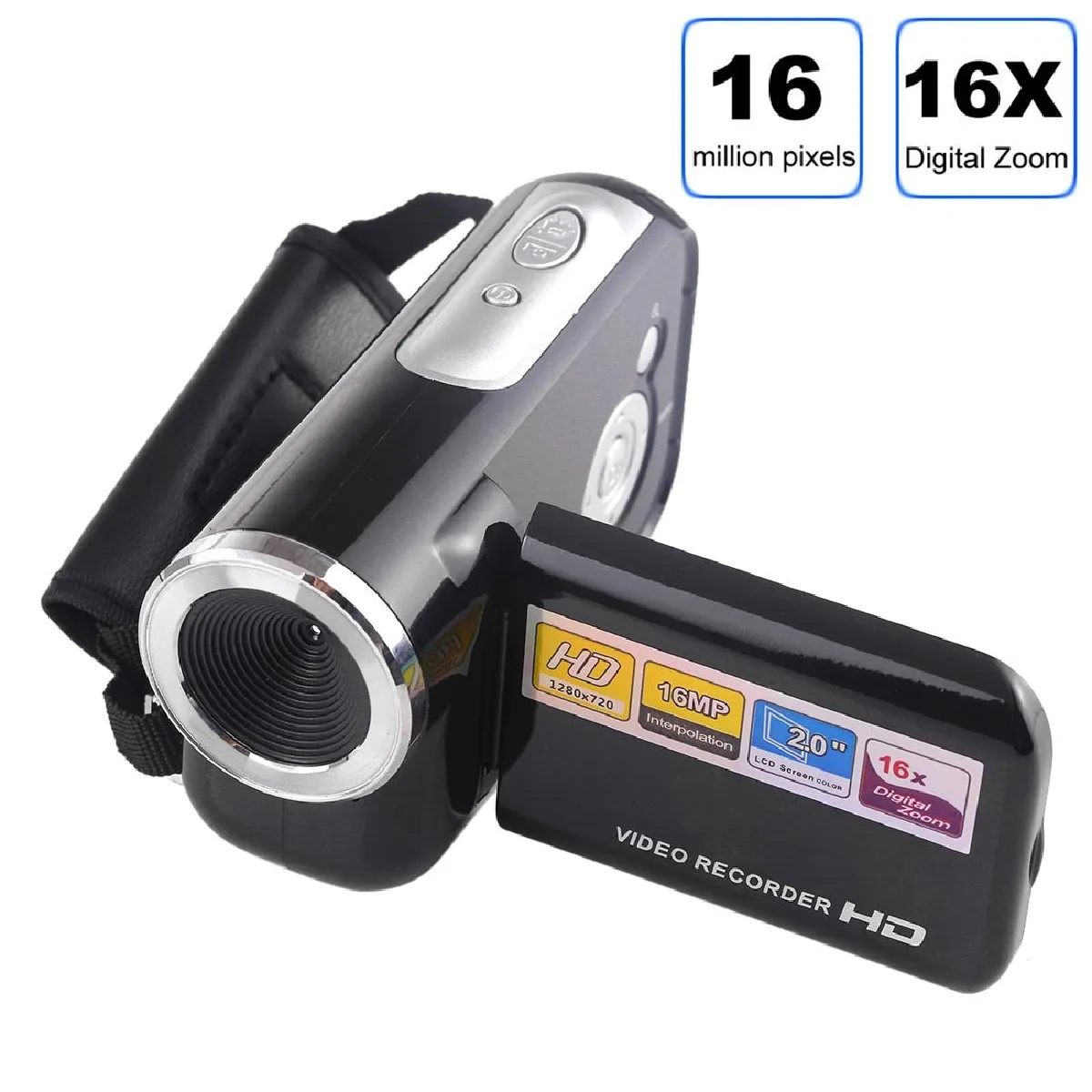 Yonis Caméscope Numérique Hd 16X Zoom Lcd 2.0 Pouces