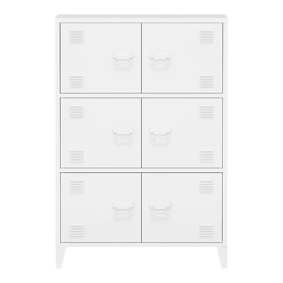 Helloshop26 Armoire de bureau métallique - Blanc