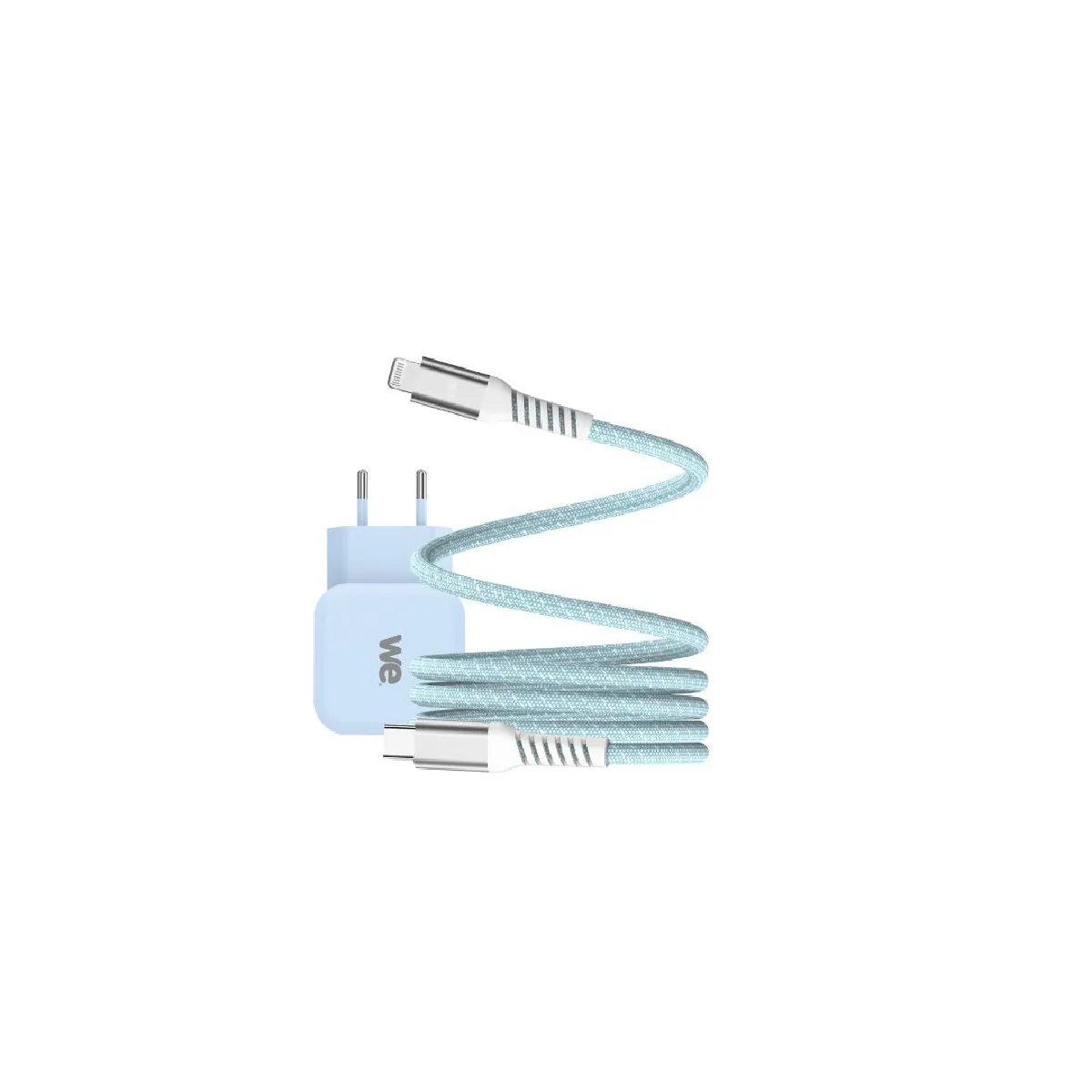 We Bleu Bundle Chargeur 1 Port Usb-C 20W + Câble Usb-C/Lightning - Neuf - Image 3