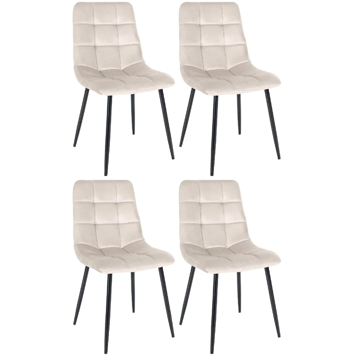 Decoshop26 Lot de 6 Chaises crème - vue 2