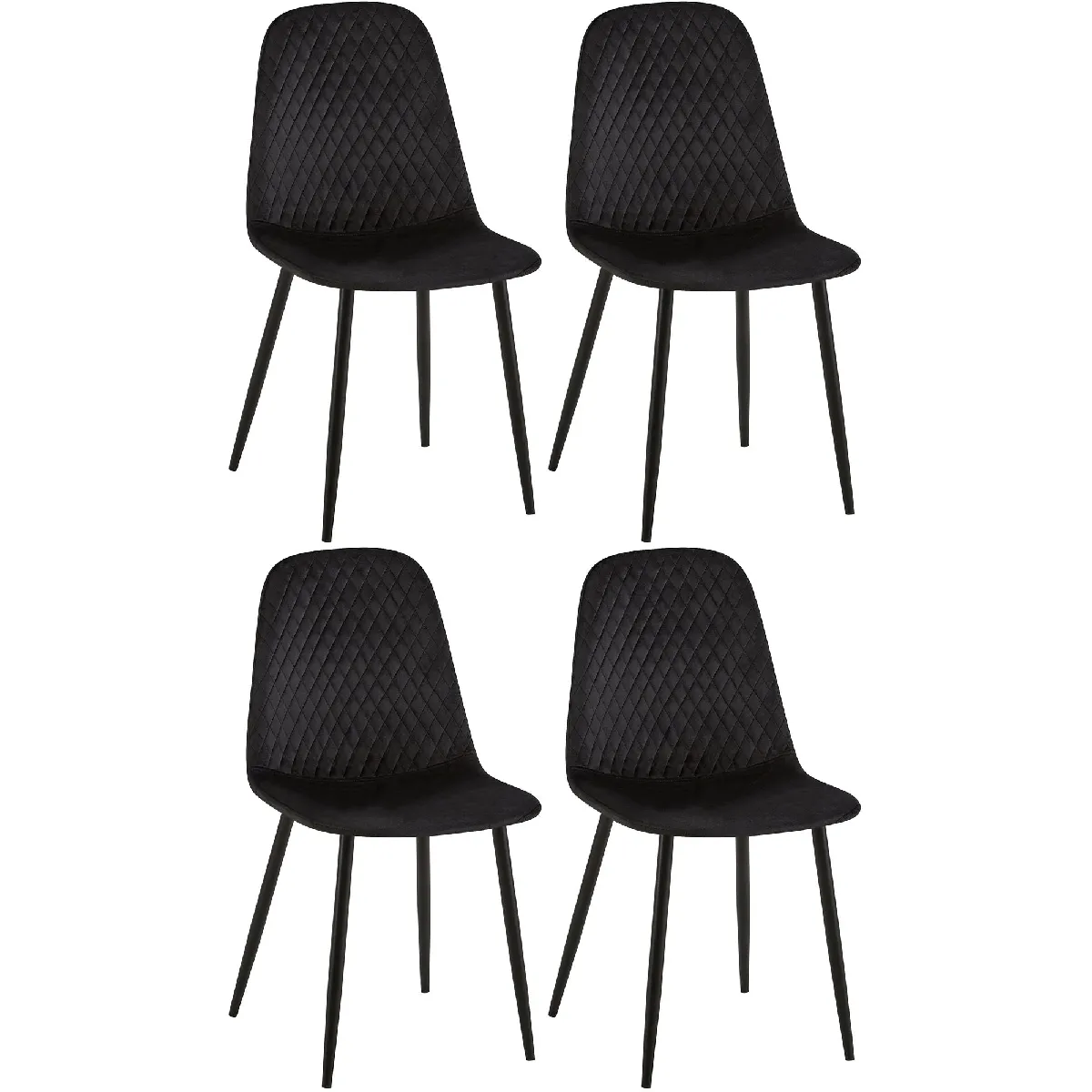 DécoShop26 Chaises velours Lot de 4 - vue 9