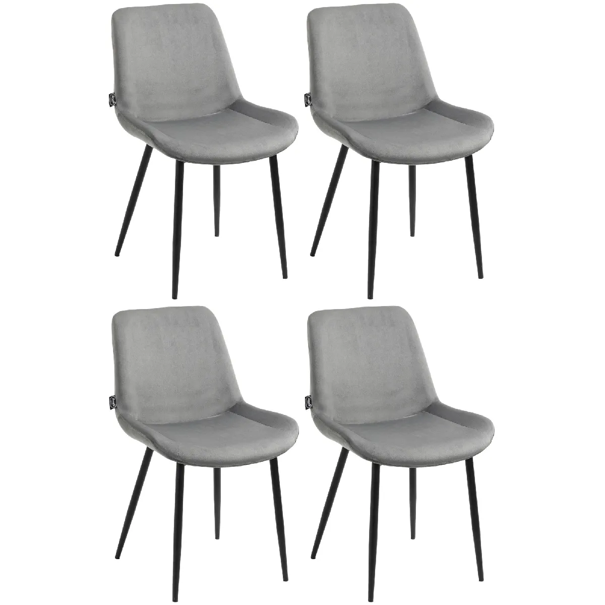 Decoshop26 Lot de 4 chaises - Gris