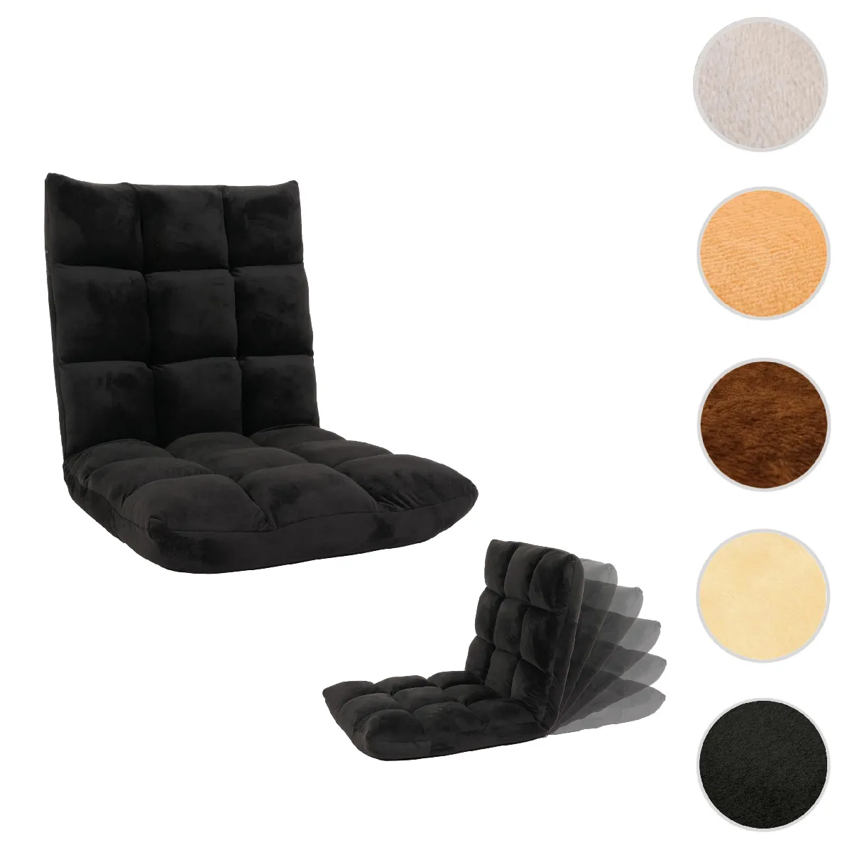 Mendler Noir Fauteuil De Sol Velours