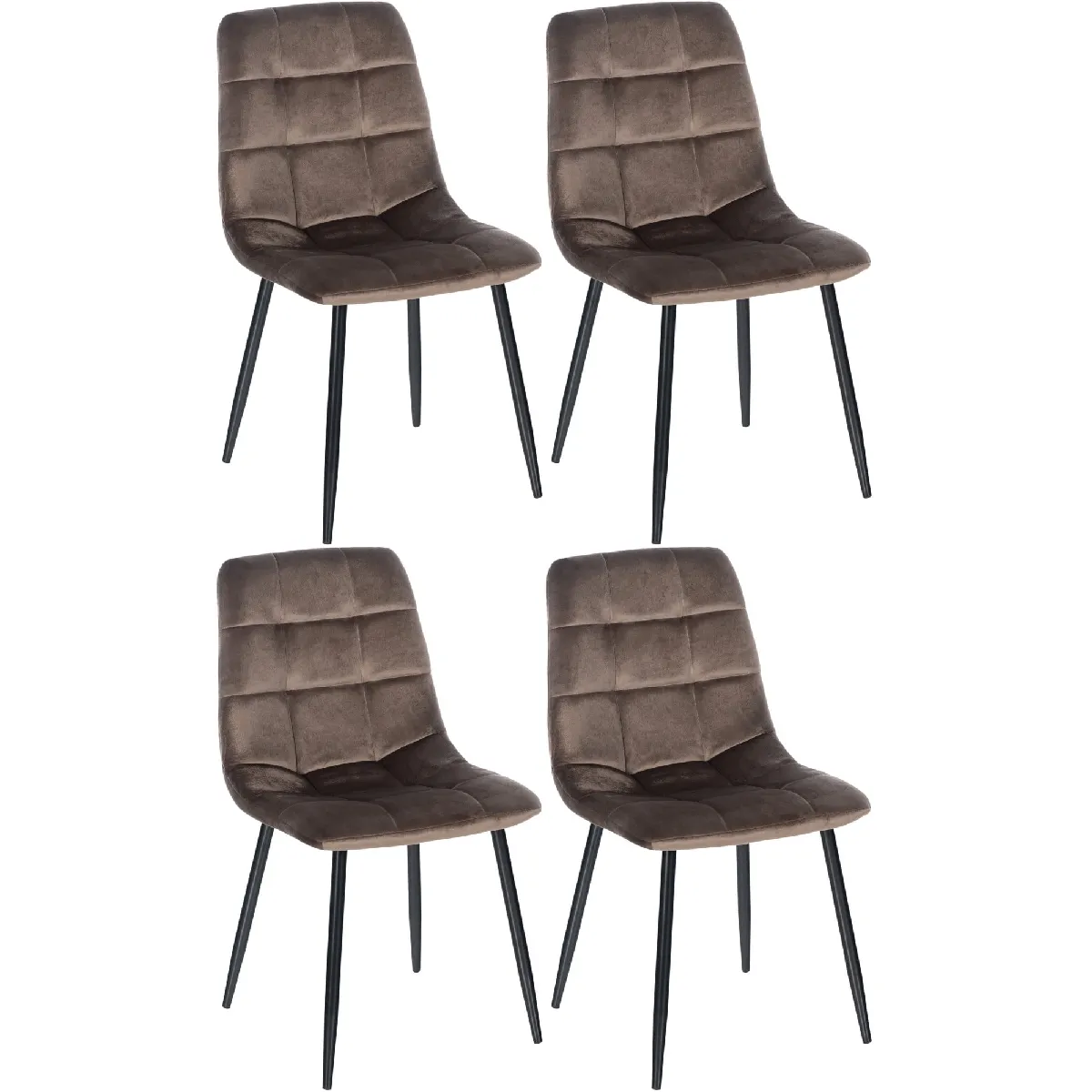 DécoShop26 Chaises velours Lot de 4 - vue 6