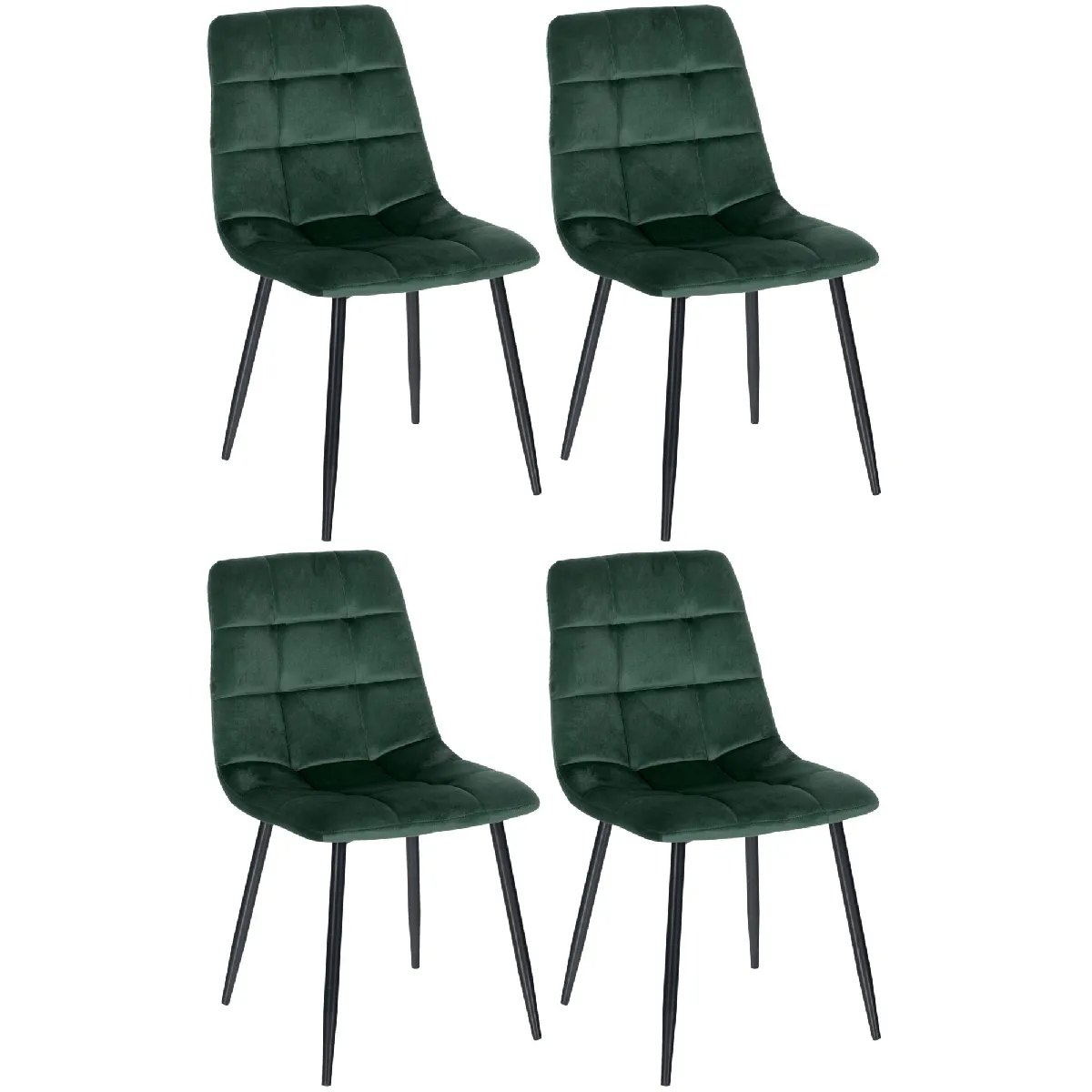 DécoShop26 Chaises velours Lot de 4 - vue 4
