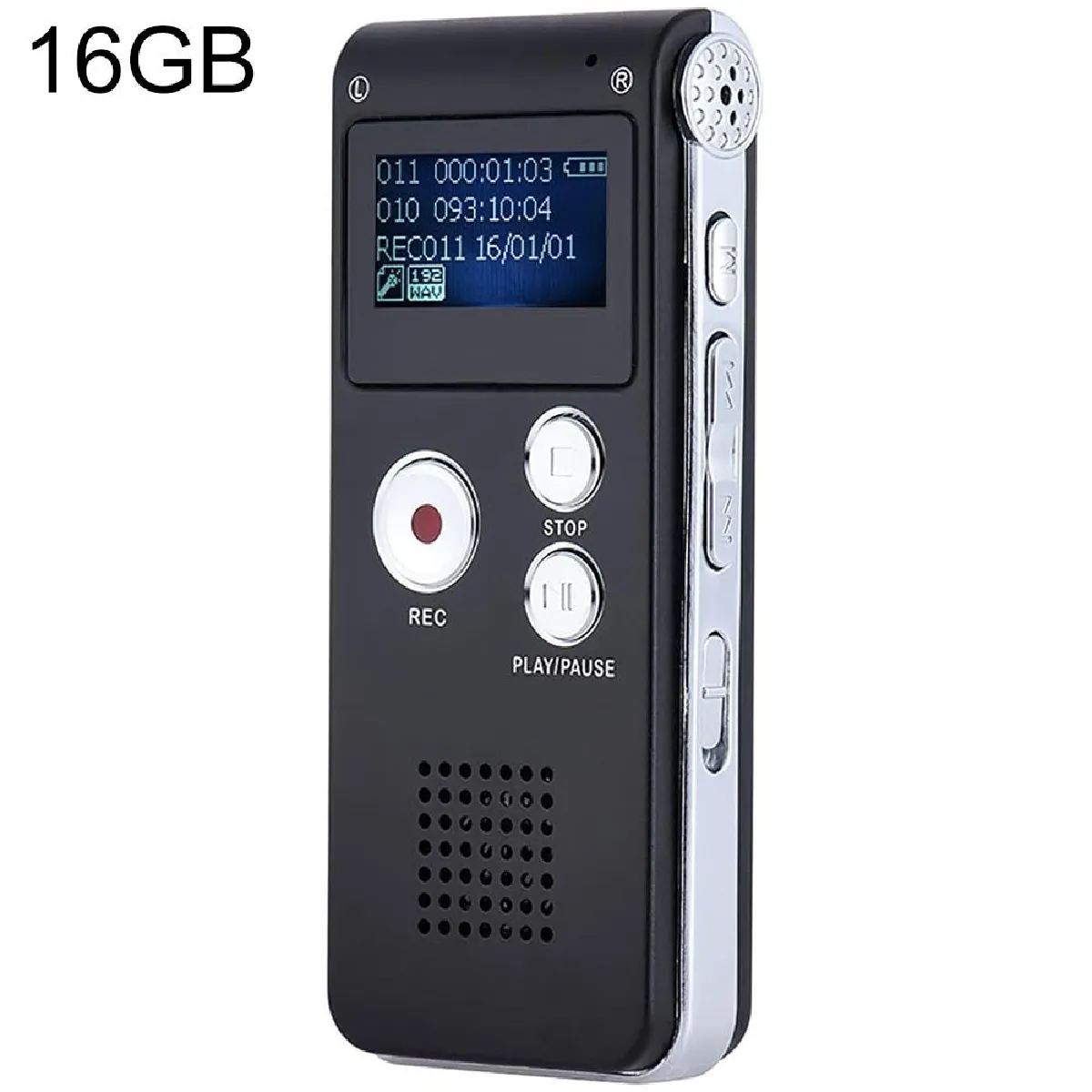 Yonis Dictaphone 16Gb Réduction De Bruit Enregistrement Hd Haute Qualité Écran Oled