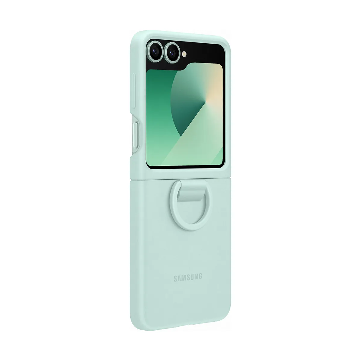Samsung Coque Silicone Anneau Vert d'Eau Galaxy Z Flip 6
