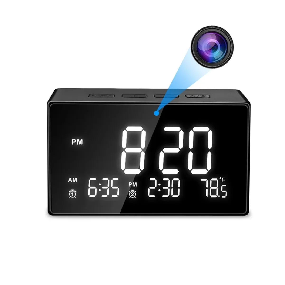 Yonis Réveil Caméra Espion Wifi Hd 1080P Détection Mouvement Température