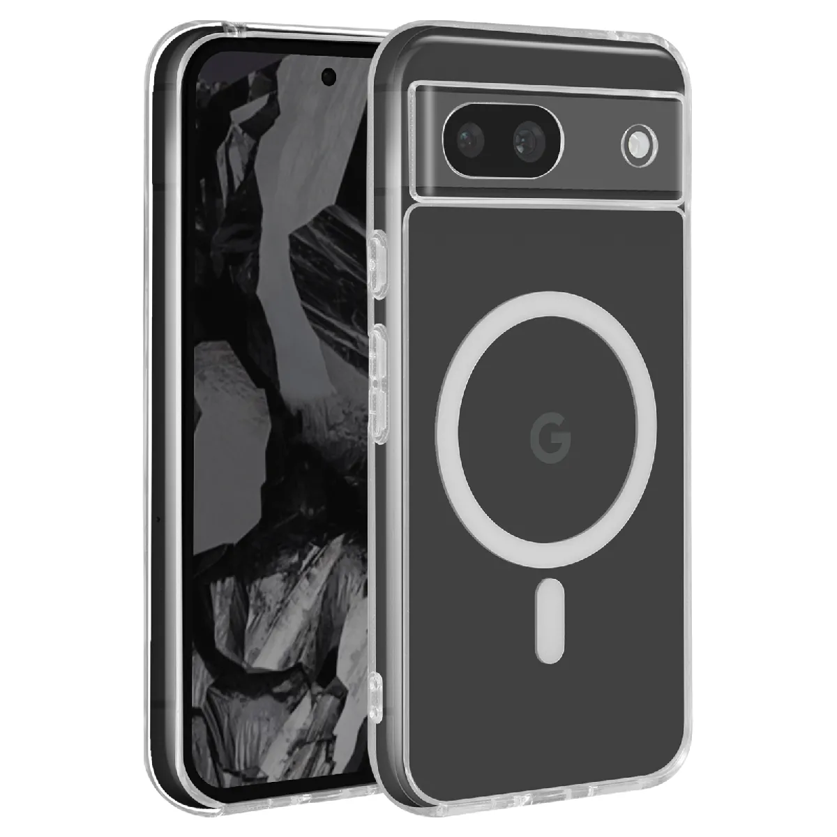 Avizar Transparent Coque Magsafe Pour Google Pixel 8A Dos Rigide Contour Souple Fine - Neuf - Image 3