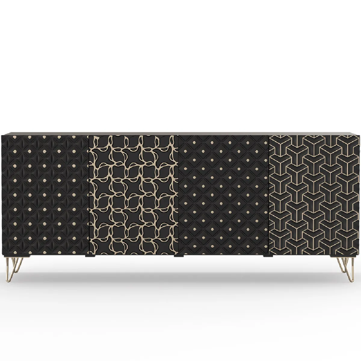 Buffet design en bois - Noir - Haui Noir Buffet design en bois - Noir - Haui Noir