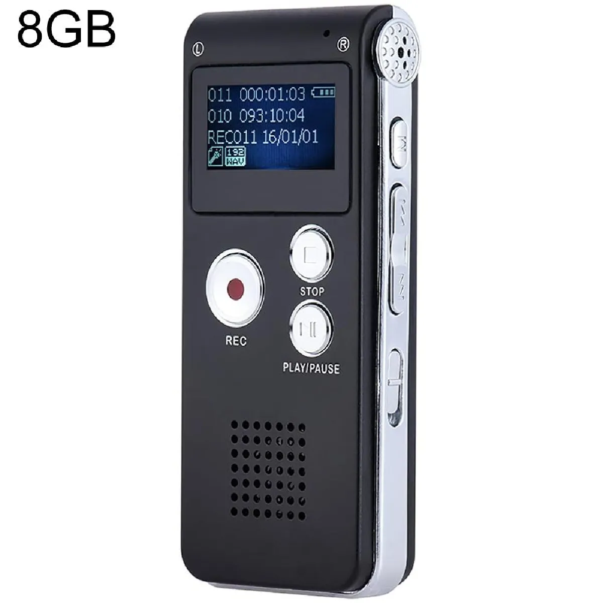 Yonis Dictaphone 8Gb Réduction De Bruit Enregistrement Hd Haute Qualité Écran Oled