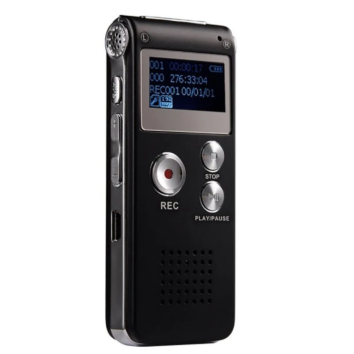 Yonis Noir Dictaphone Professionnel Usb Avec Enregistreur Vocal, Lecteur Mp3 Wav Et Fonction Var - 8 Go