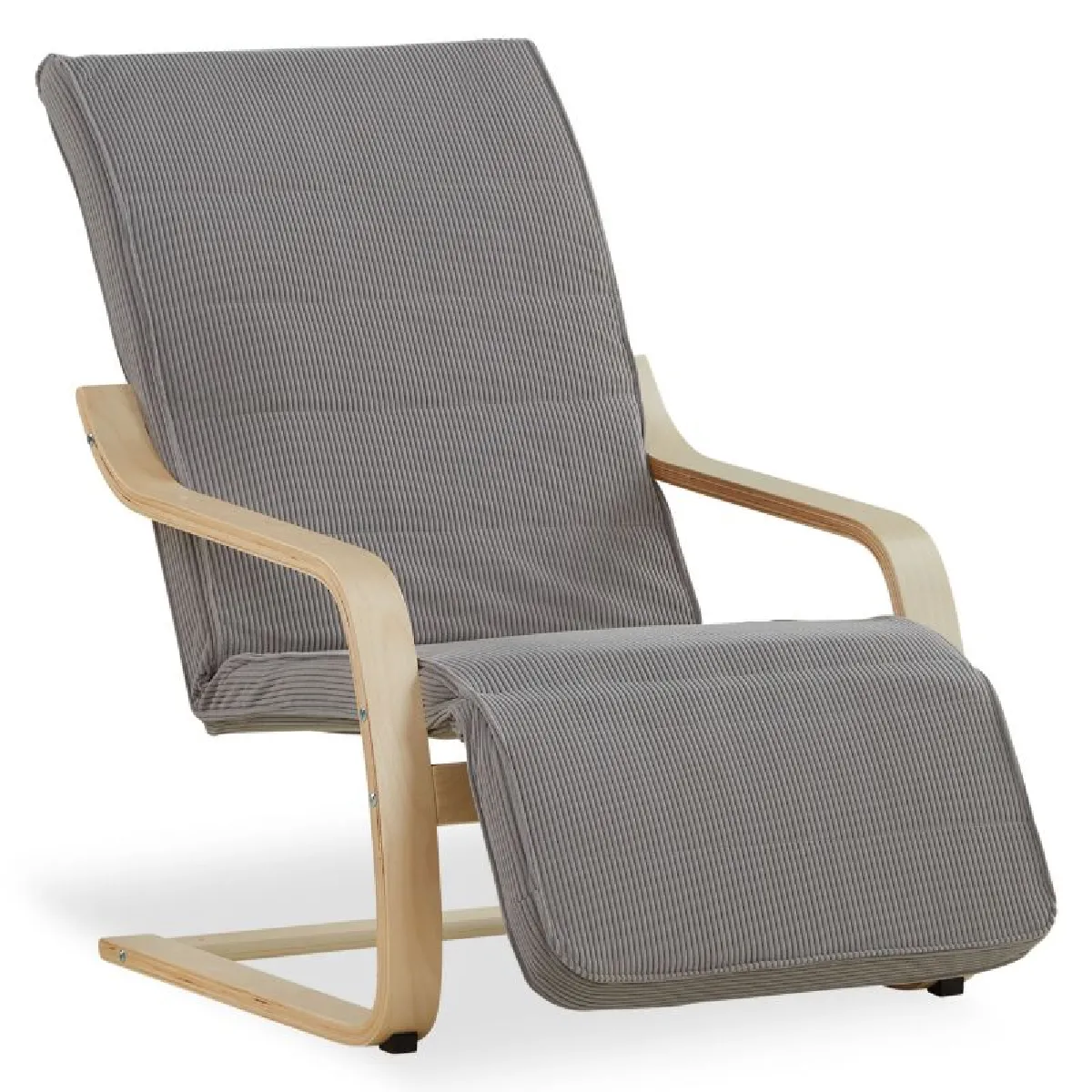 Homestyle4u Fauteuil relaxation velours - Gris Homestyle4u Fauteuil relaxation velours - Gris
