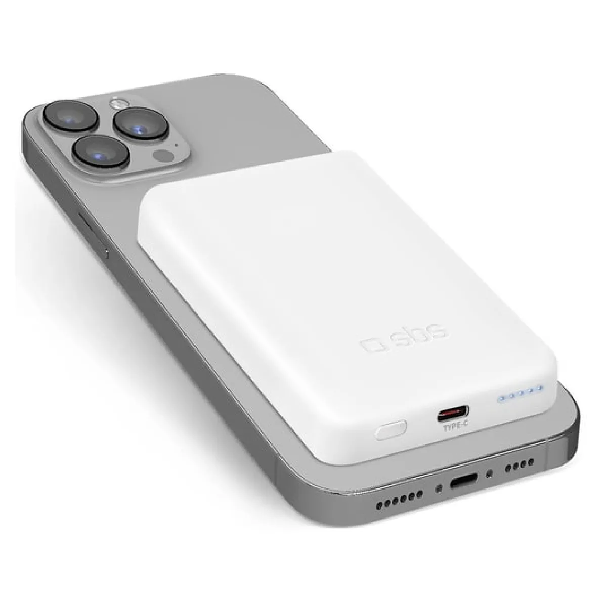 Sbs Blanc Batterie Externe Magnétique Sans Fil - 5000 Mah