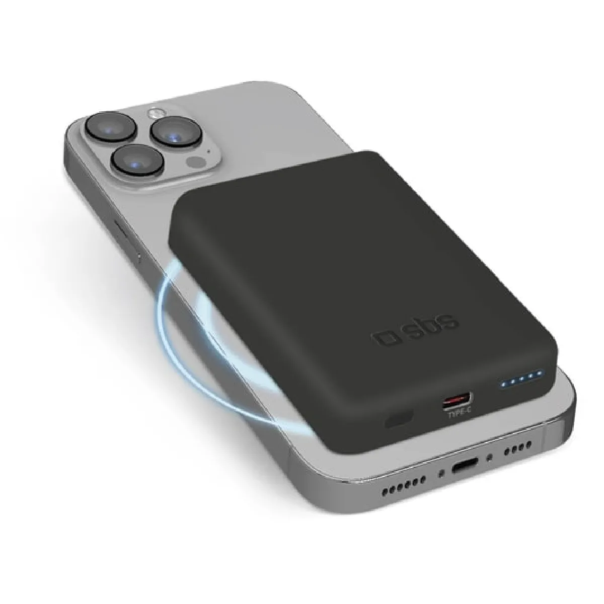 Sbs Noir Batterie Externe Magnétique 5000Mah