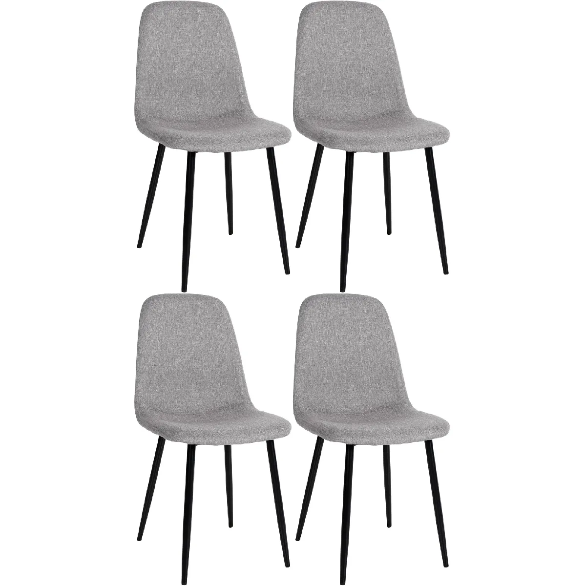Decoshop26 Chaises Gris Clair