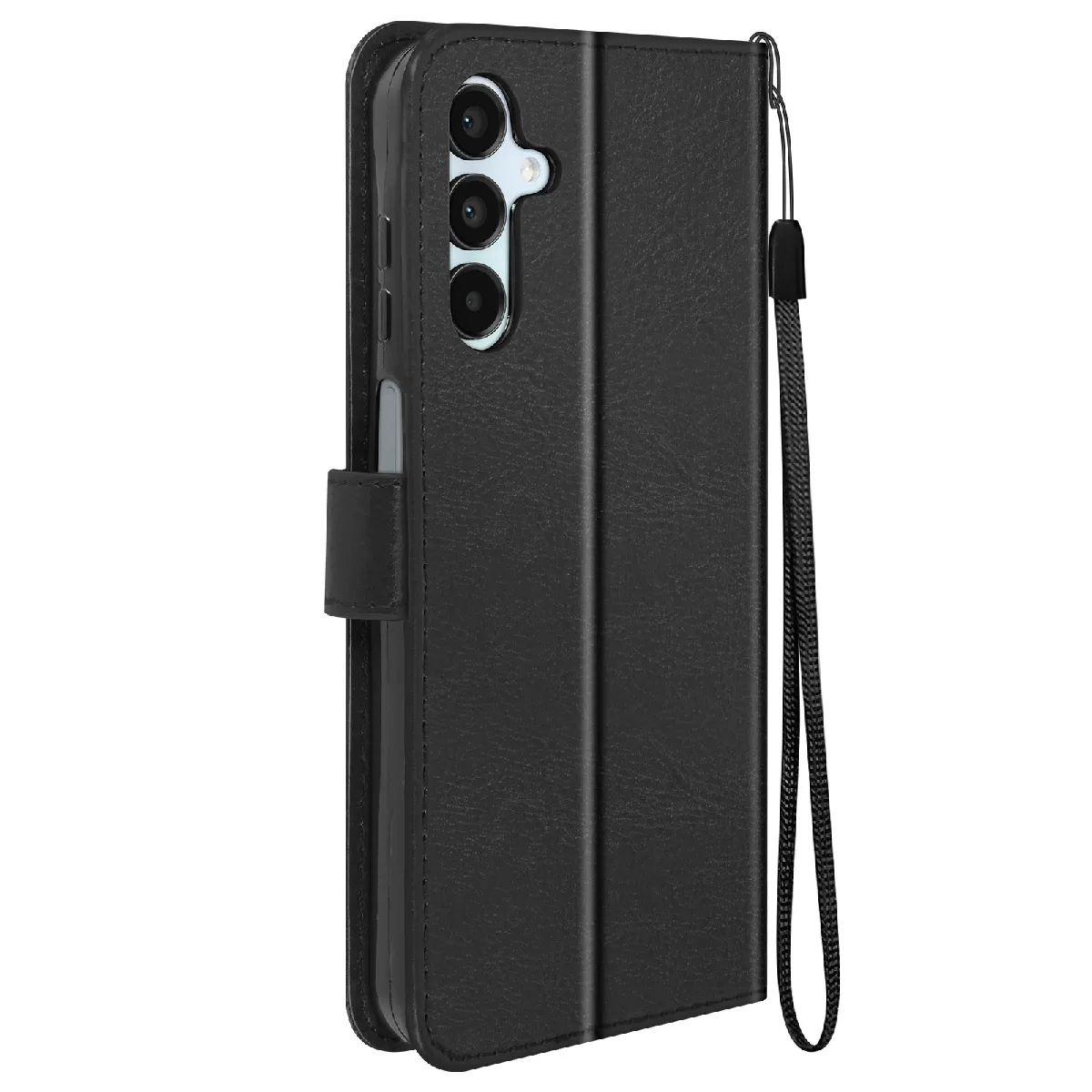 Mayaxess Noir Etui Pour Samsung A15 5G Portefeuille Fonction Support Avec Dragonne - Image 2