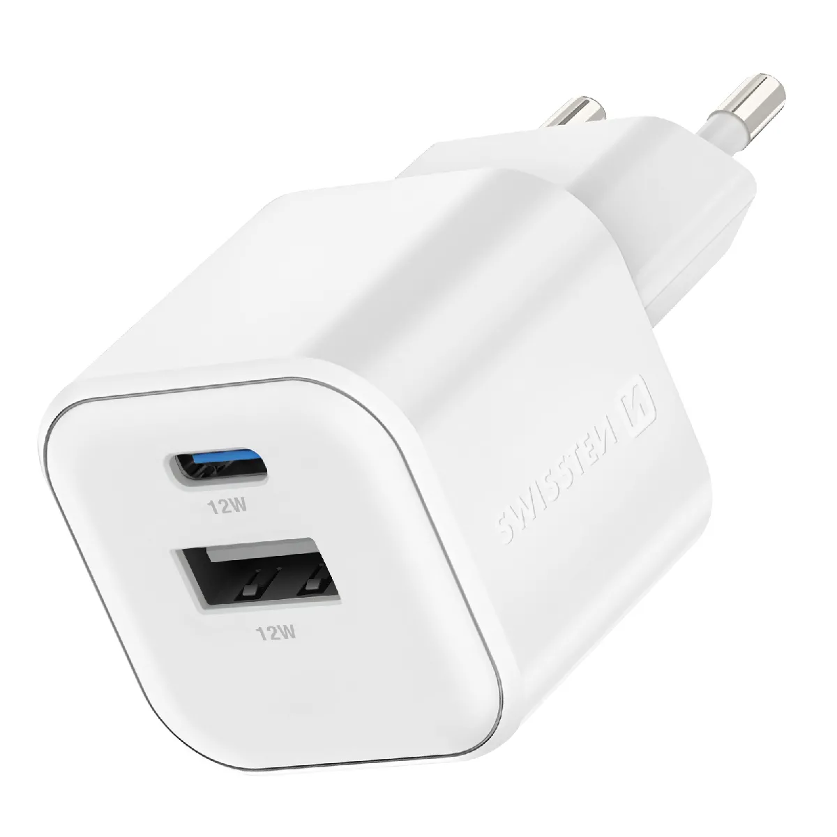 Swissten Blanc Chargeur Secteur Usb-C / Usb-A Power Delivery Gan 12W
