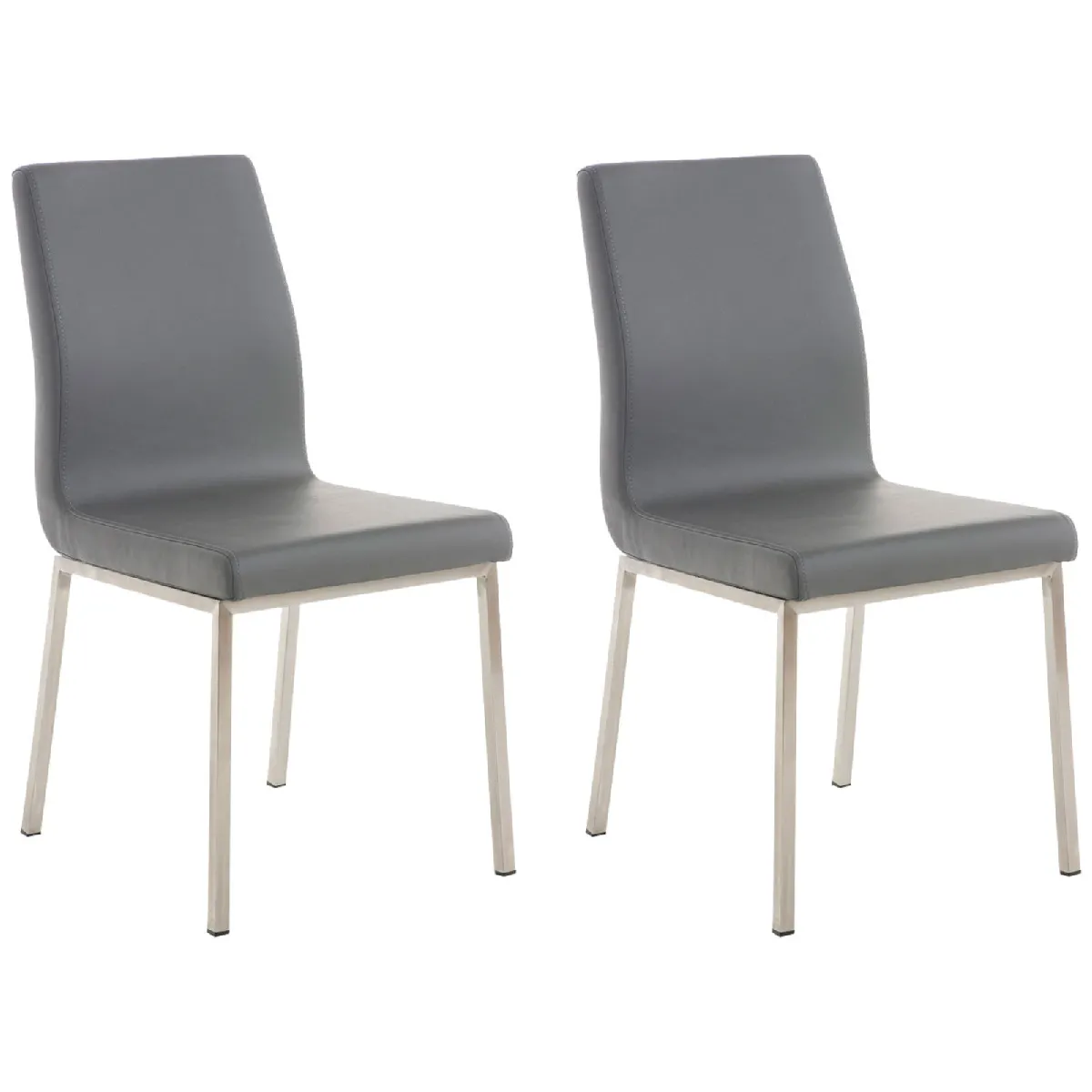 Décoshop26 Lot de 2 chaises épurées - Gris