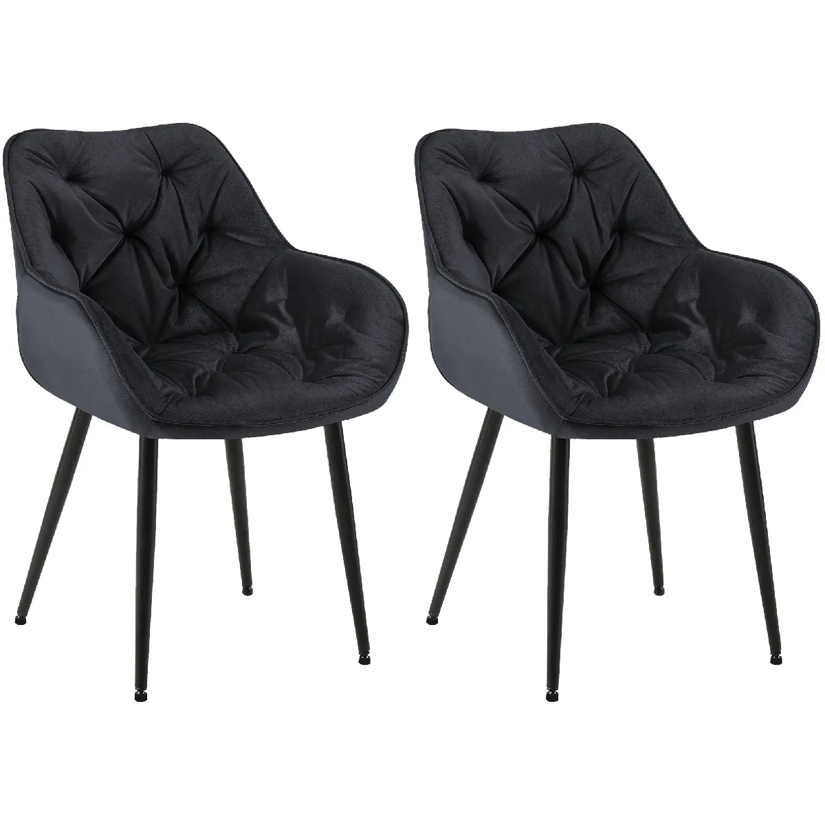 DécoShop26 Chaises velours Lot de 4 - vue 7