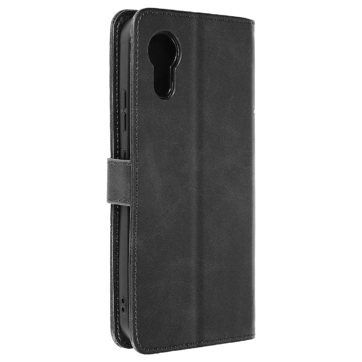 Avizar Noir Étui Pour Samsung Galaxy Xcover 7 Portefeuille Avec Surpiqûre