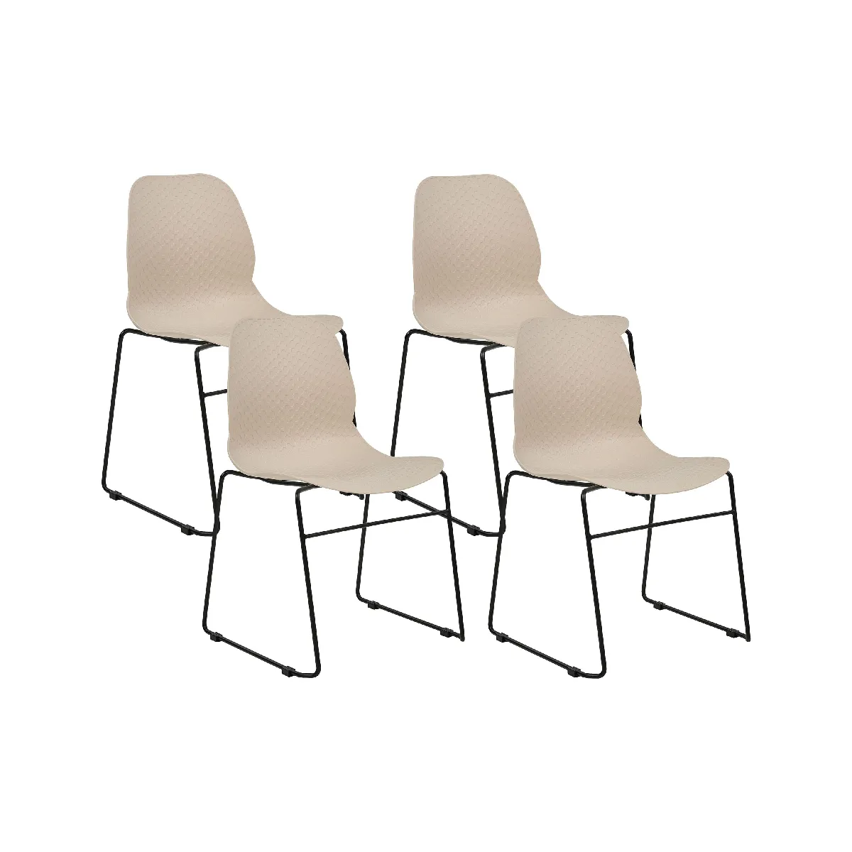 Beliani Set De 4 Panora Beige