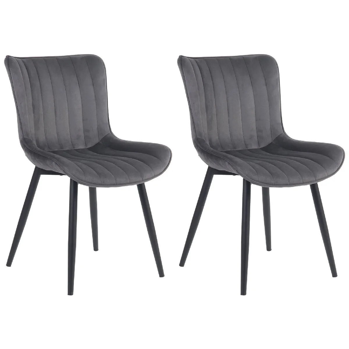 DécoShop26 Chaises velours Lot de 4 - vue 8