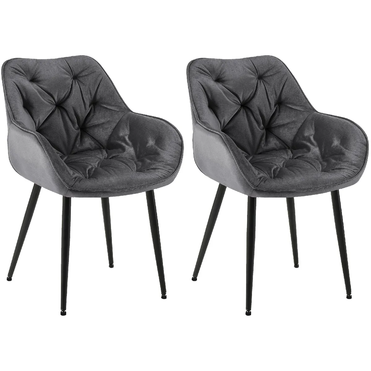 DécoShop26 Chaises velours Lot de 4 - vue 10