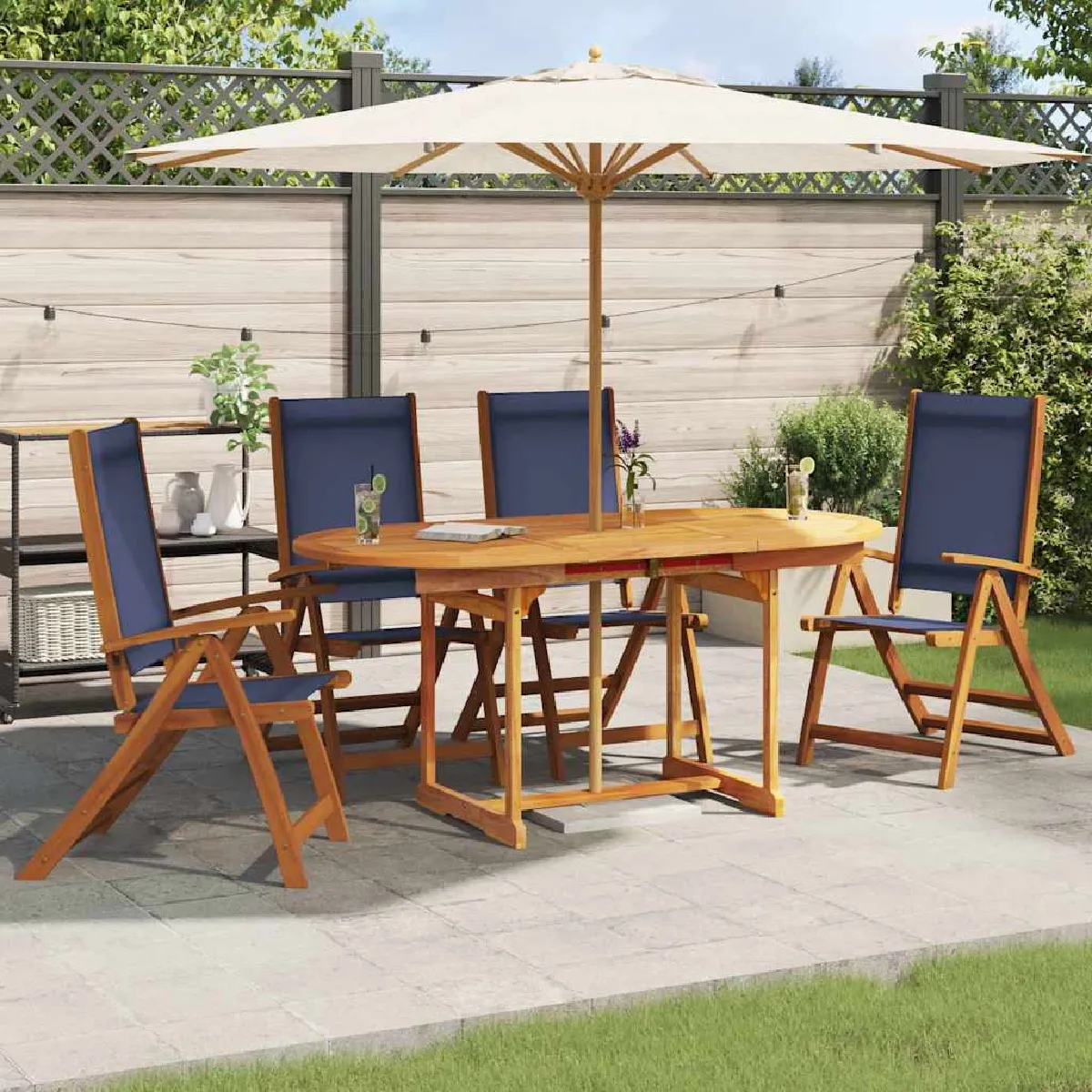 vidaXL Chaises pliantes acacia - vue 6