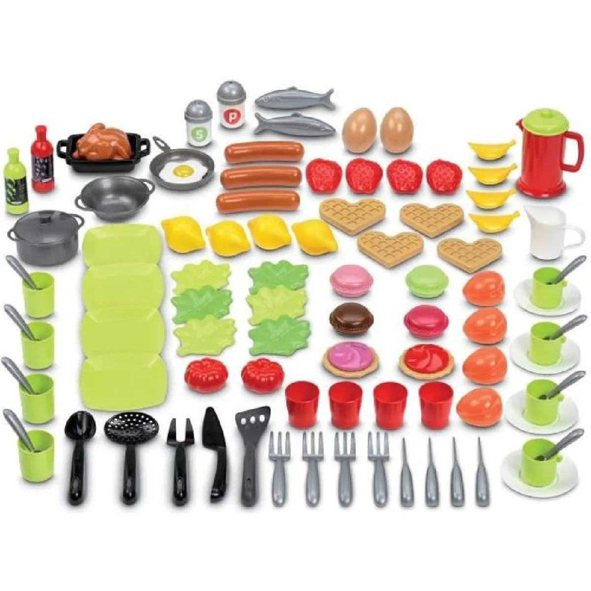 Ecoiffier Coffret Dînette 100% Chef - 70 Pièces, Vaisselle Et Ustensiles, Dès 18 Mois, Fabriqué En France