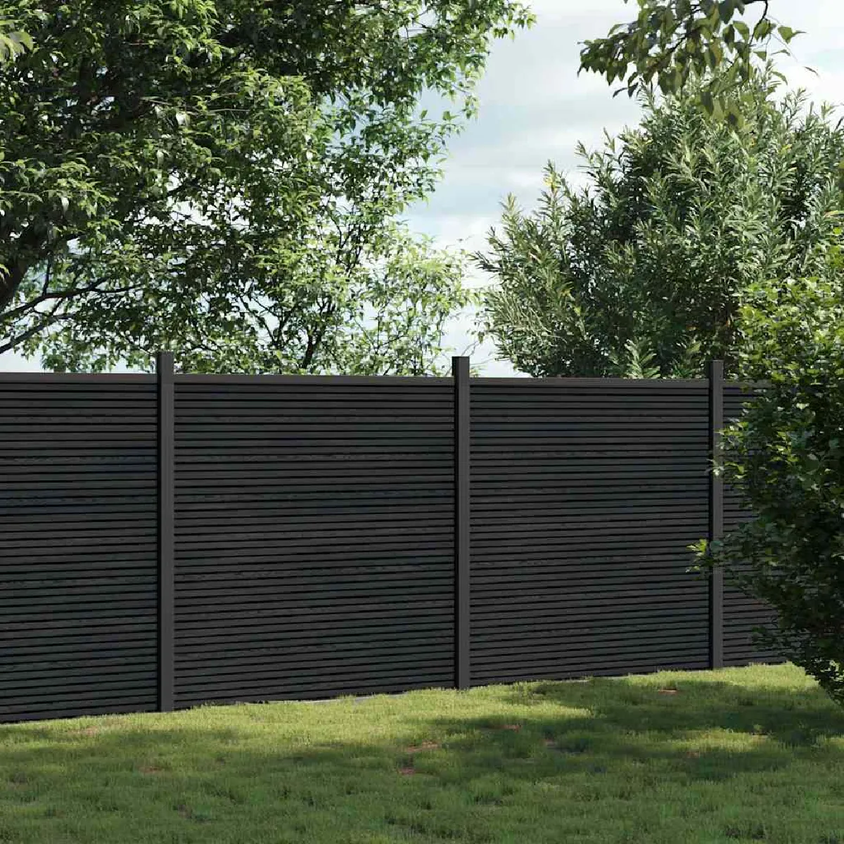 vidaXL Panneau de clôture 353x186 cm WPC - vue 2