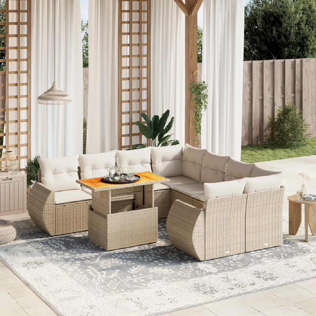 Vidaxl Beige Salon De Jardin
