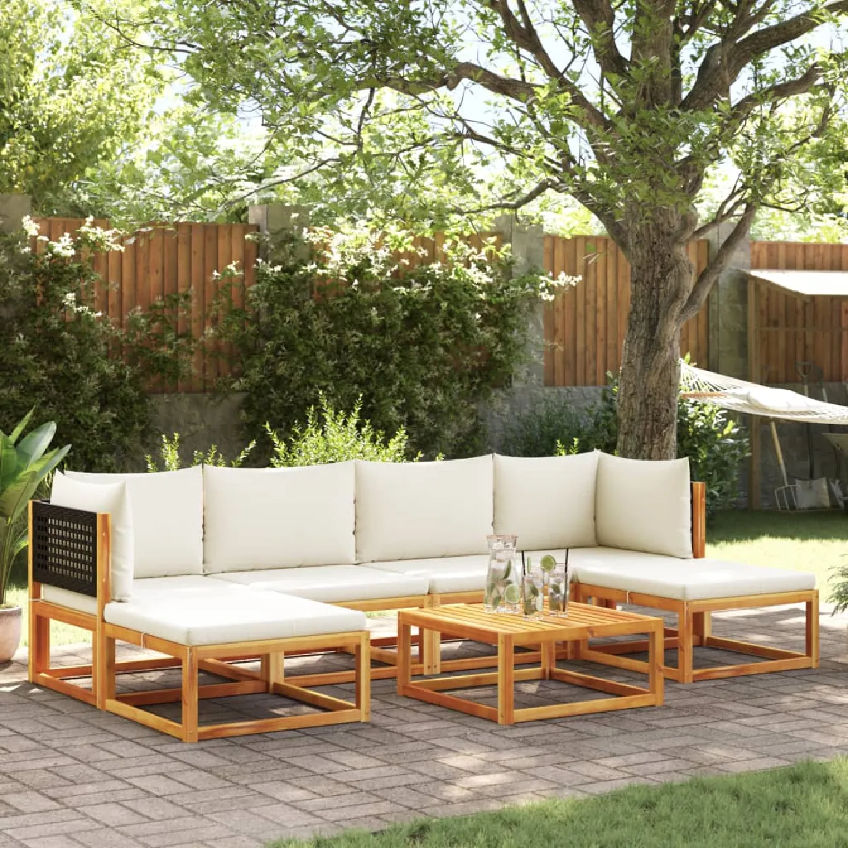 VidaXL Salon de jardin 7 pcs Bois d'acacia - vue 3