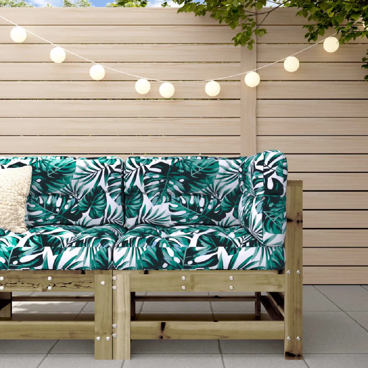 vidaXL Canapé d'Angle avec Coussins Siège avec Dossier Meuble de Jardin Terrasse Balcon Patio Extérieur Bois de 825653 - vue 6