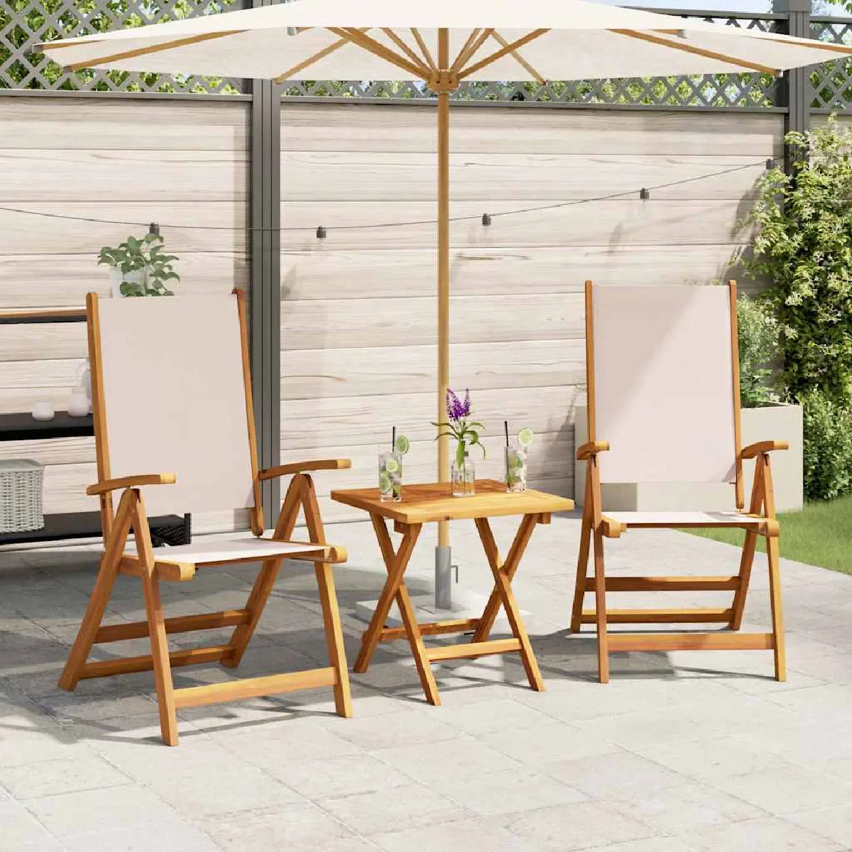 vidaXL Chaises pliables de jardin Lot de 6 Acacia - vue 8